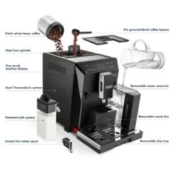 Refurbished DeLonghi Eletta Cappuccino In Black ECAM44660B 10 Refurbished DeLonghi Eletta Cappuccino In Black ECAM44660B -Coffee Series Store Coffee3DDetailsElettaECAM44660b