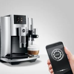 JURA E8 Espresso Machine - Chrome (NAA) -Coffee Series Store E8 Chrome NAA infinitytable joe iphone square