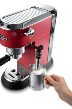 DeLonghi EC685R Dedica DeLuxe Pump Espresso Machine - Red 18 DeLonghi EC685R Dedica DeLuxe Pump Espresso Machine - Red -Coffee Series Store EC685RMilkFrothing