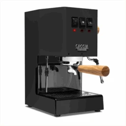 Gaggia Classic Evo Pro Espresso Machine In Thunder Black With Olive Wood -Coffee Series Store GACLASSICEVOPROBLKOW Black Olive Single EVO 1153