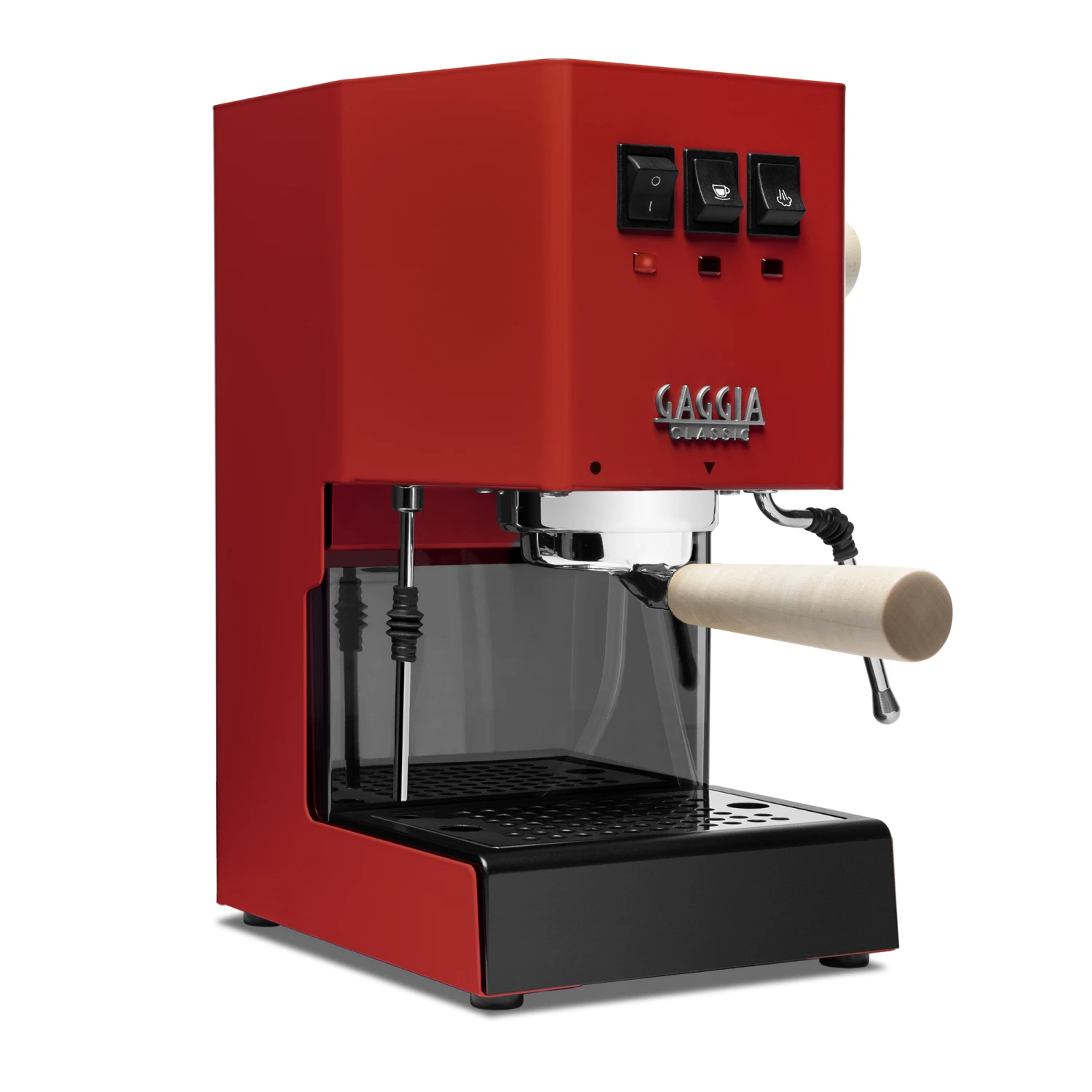 Gaggia Classic Evo Pro Espresso Machine In Cherry Red With Tiger Maple 3 Gaggia Classic Evo Pro Espresso Machine In Cherry Red With Tiger Maple