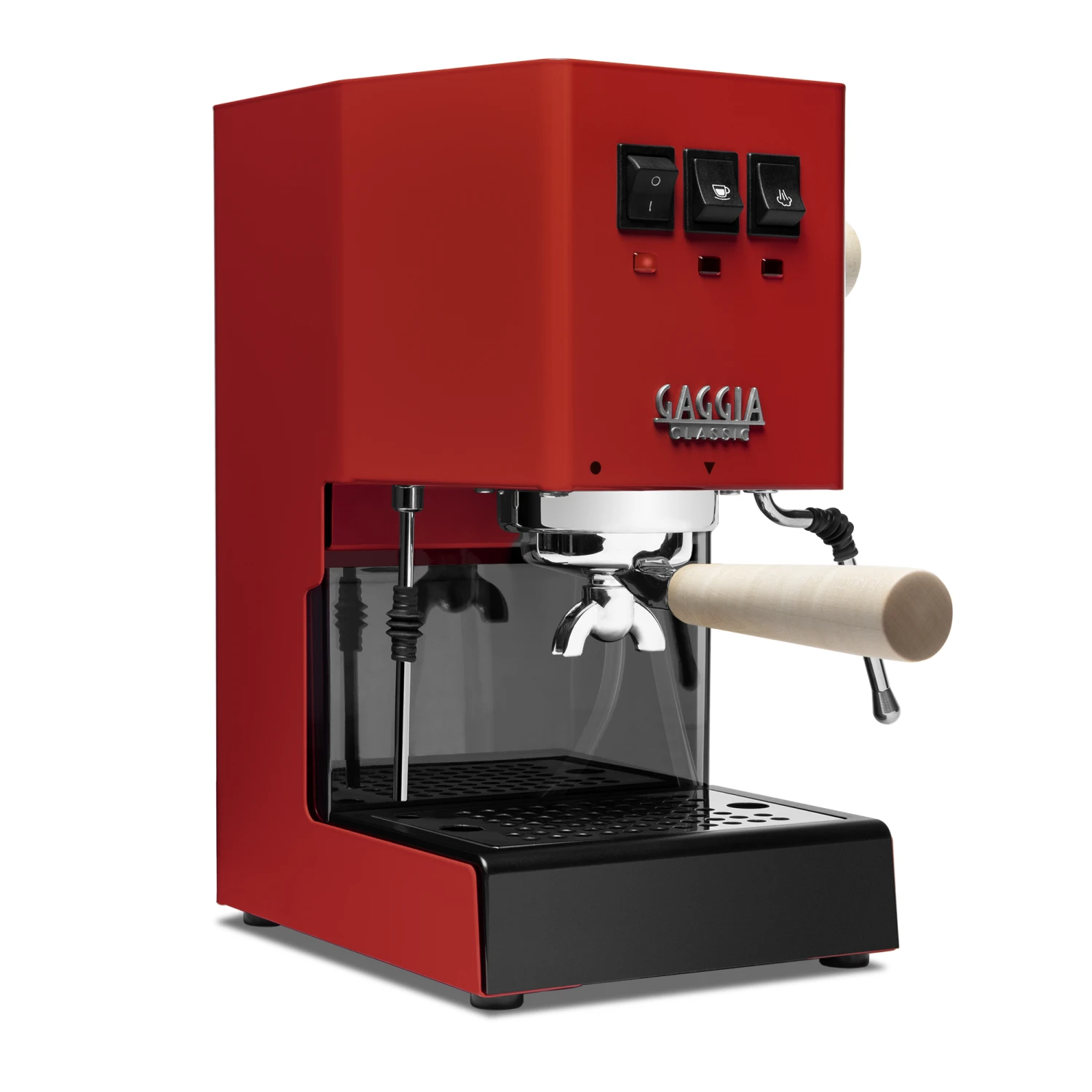 Gaggia Classic Evo Pro Espresso Machine In Cherry Red With Tiger Maple 4 Gaggia Classic Evo Pro Espresso Machine In Cherry Red With Tiger Maple - Image 2