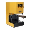 Gaggia Classic Evo Pro Espresso Machine In Sunshine Yellow With Walnut -Coffee Series Store GACLASSICEVOPROYLWWL Yellow Walnut Bottomless EVO 2082