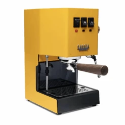 Gaggia Classic Evo Pro Espresso Machine In Sunshine Yellow With Walnut -Coffee Series Store GACLASSICEVOPROYLWWL Yellow Walnut Single EVO 2082