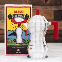 Illy Alessi Pulcina 3 Cup Moka Pot - Red -Coffee Series Store IMG 5951