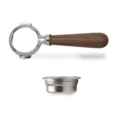 Lelit 58mm Bottomless Portafilter - Walnut -Coffee Series Store Lelit58mmWalnutBottomlessPortafilter PortafilterandBasket