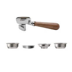 Lelit 58mm Double Spout Coffee Slide Portafilter - Walnut -Coffee Series Store PDCPF15 DNA2