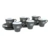 Rocket Espresso 6 Piece Flat White Cup And Saucer Set - Grey -Coffee Series Store REFLATCUP6PCGRY 0497